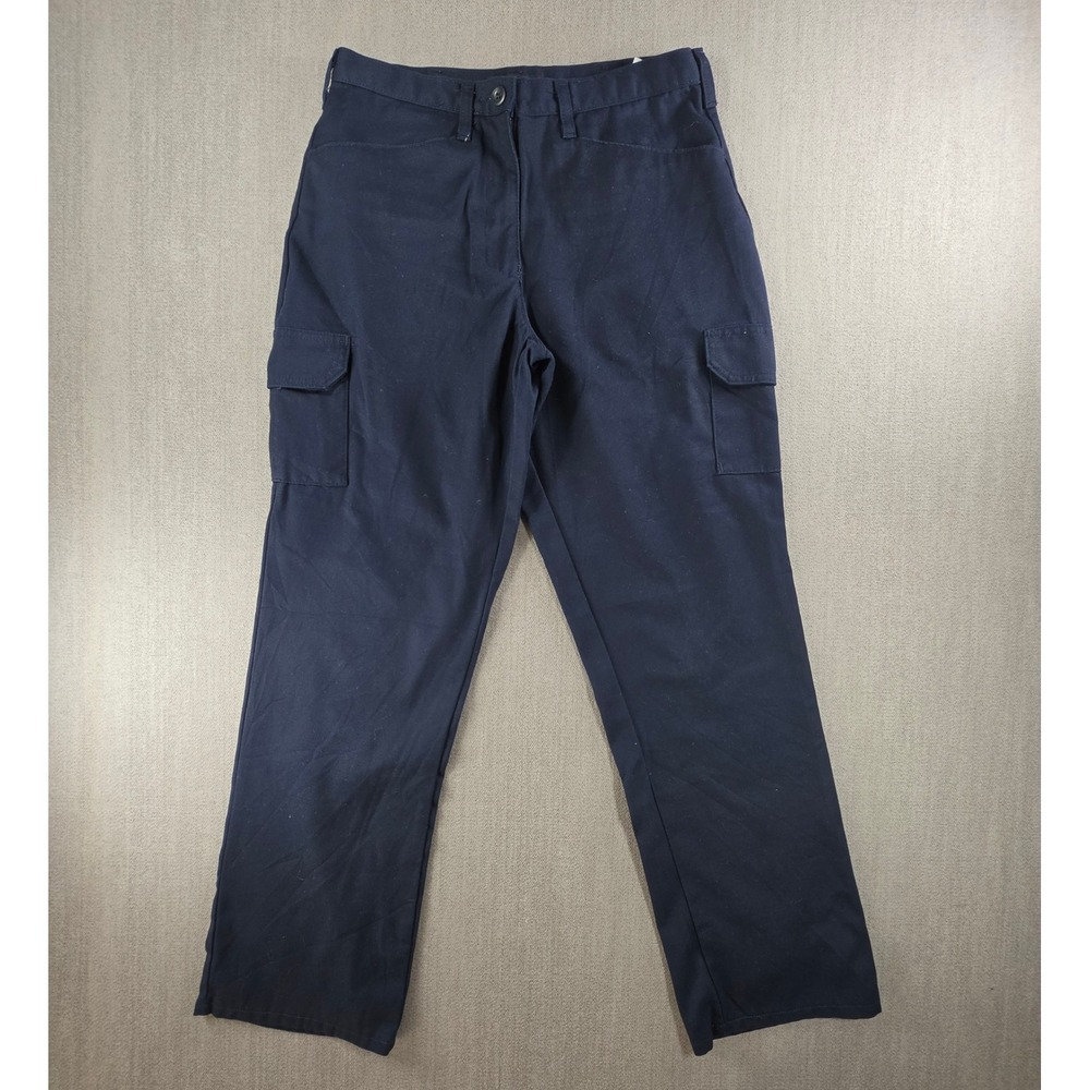 Cintas Cathy Fit Cargo Pants Women 4 RG Navy Blue Workwear Straight Leg 389-20